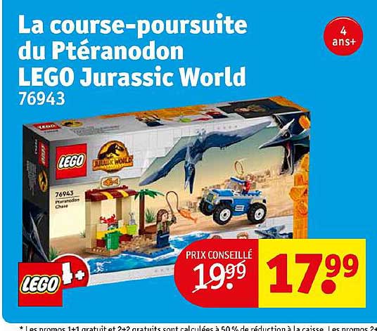 la course-poursuite du ptéranodon lego jurassic world