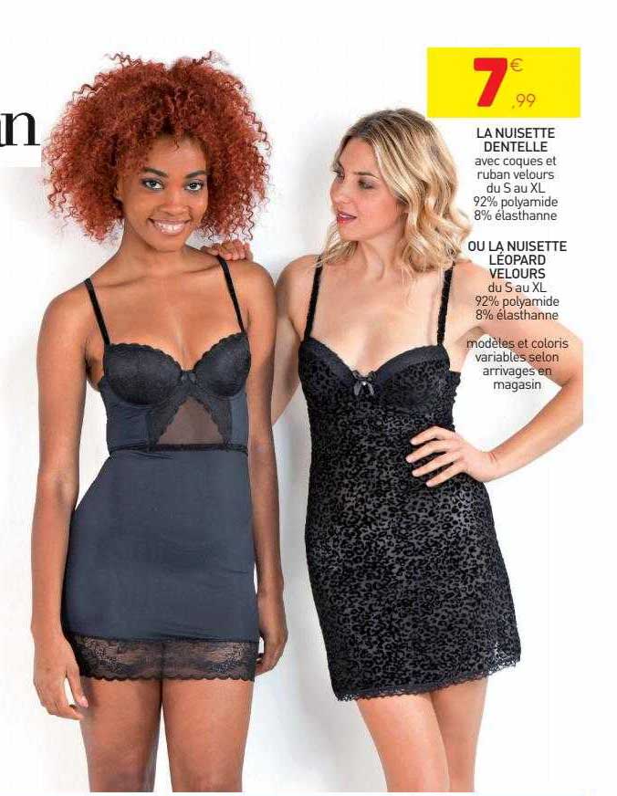 la nuisette dentelé, ou la nuisette léopard velours