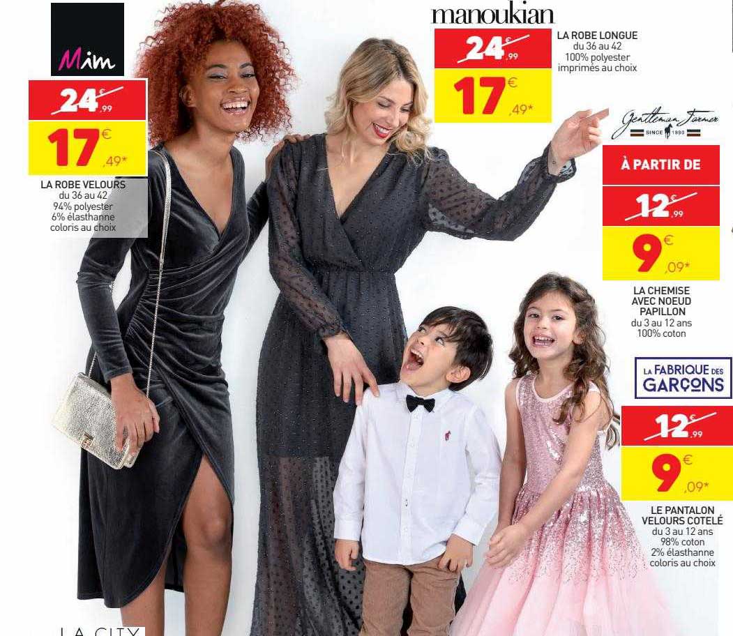 la robe velours, la robe longue manoukian, la chemise avec nœud papillon, le pantalon velours côtelé