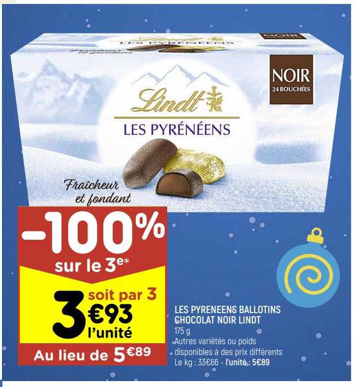 les pyrénéens ballotins chocolat noir lindt