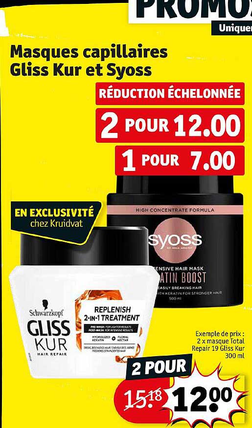 masques capillaires gliss kur et syoss
