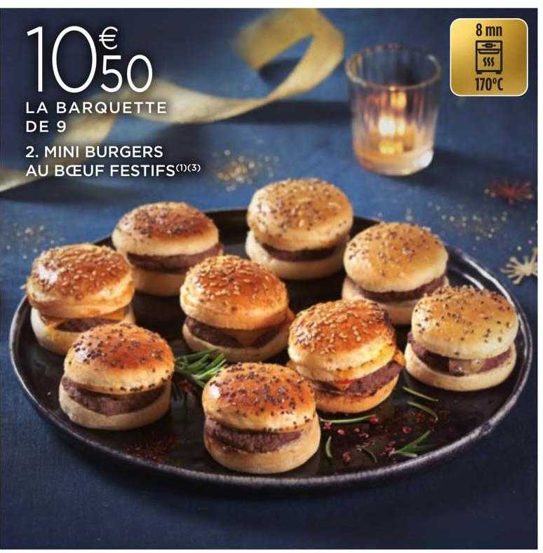 mini burgers au bœuf festifs