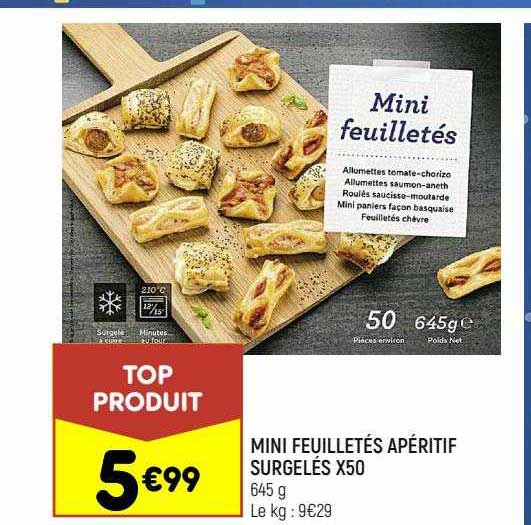 Mini Feuilletés Apéritif Surgelés X50