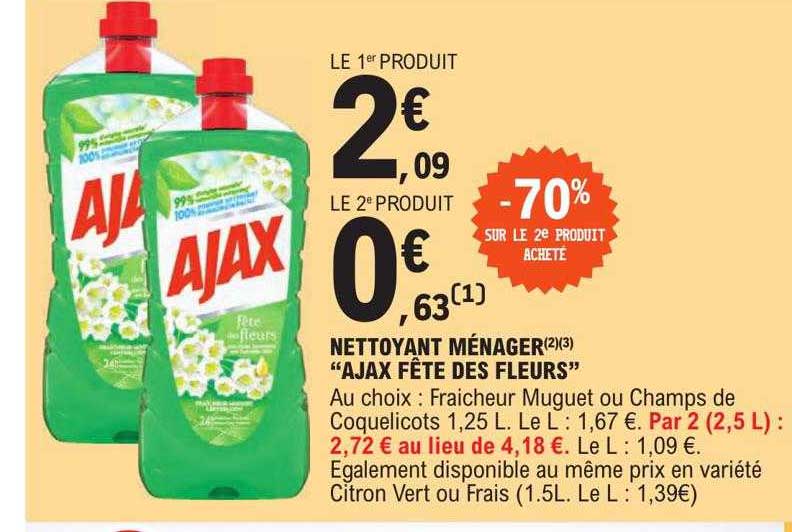 Nettoyant Ménager "ajax Fête Des Fleurs"
