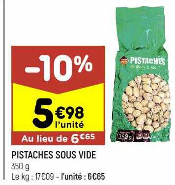 pistaches sous vide