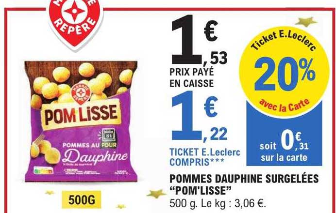 Pommes Dauphine Surgelées "pom'lisse"