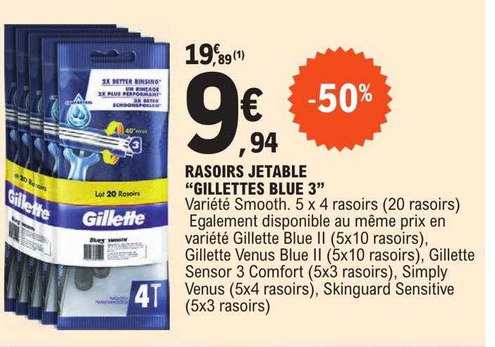 rasoirs jetable "gillettes blue 3"