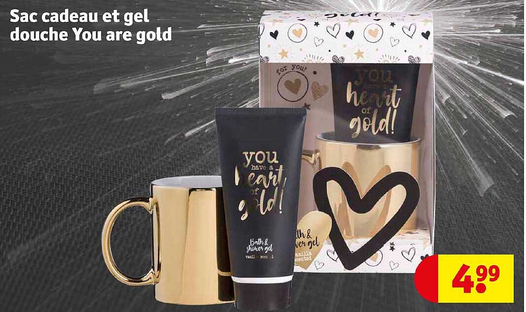 sac cadeau et gel douche you are gold