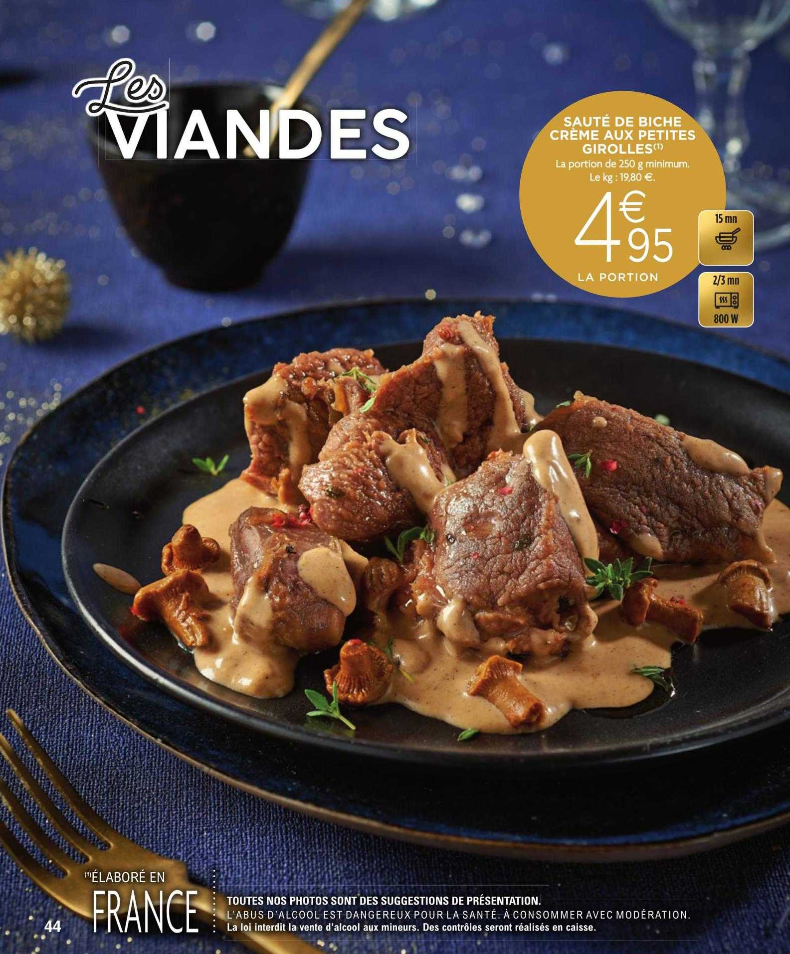 sauté de biche crème aux petites girolles