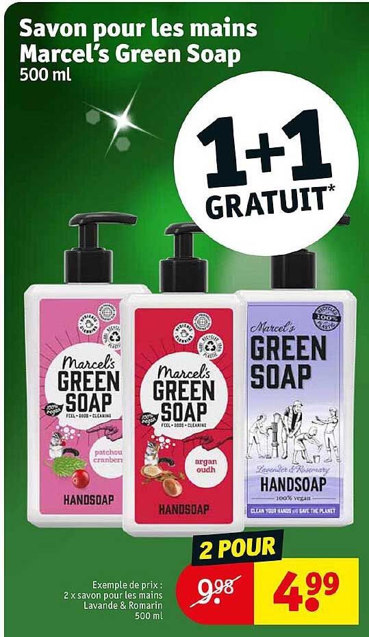 savon pour les mains marcel's green soap