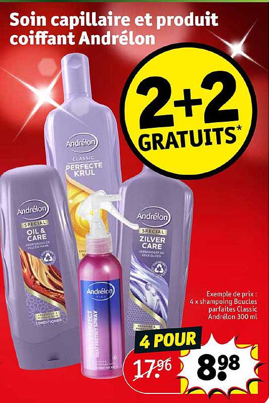 soin capillaire et produit coiffant andrélon