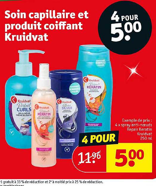 soin capillaire et produit coiffant kruidvat