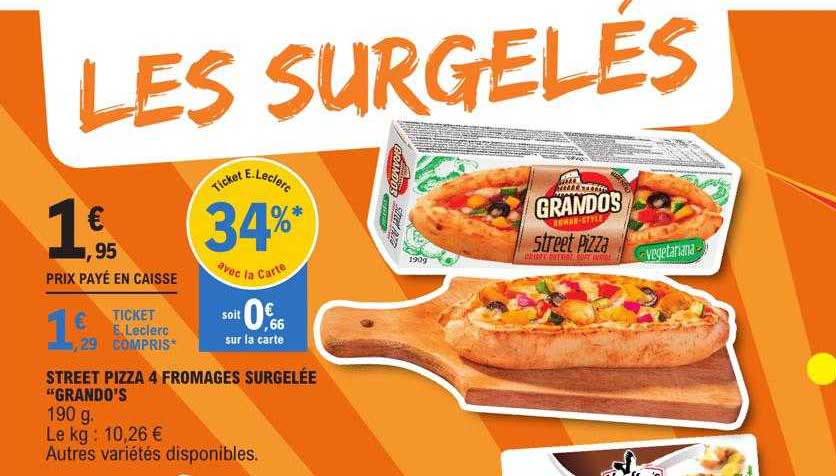 street pizza 4 fromages surgelée "grando's"