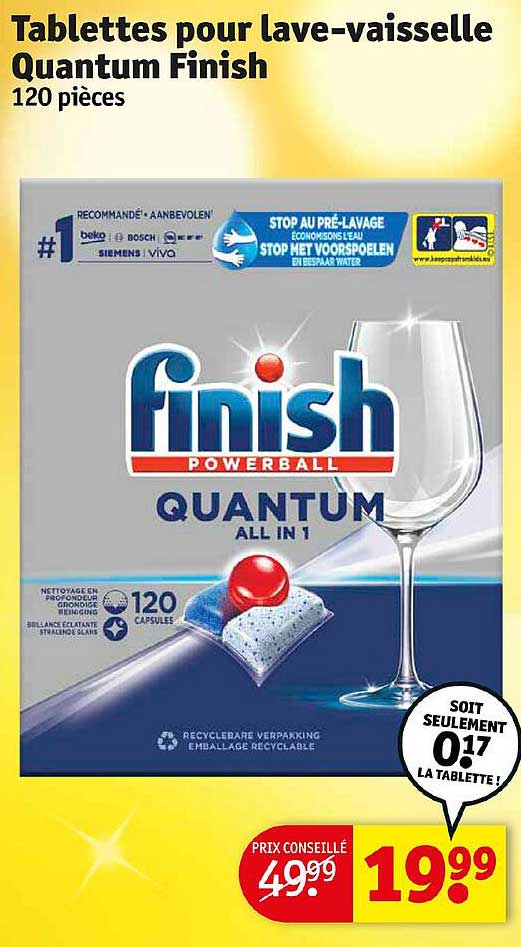 tablettes pour lave-vaisselle quantum finish