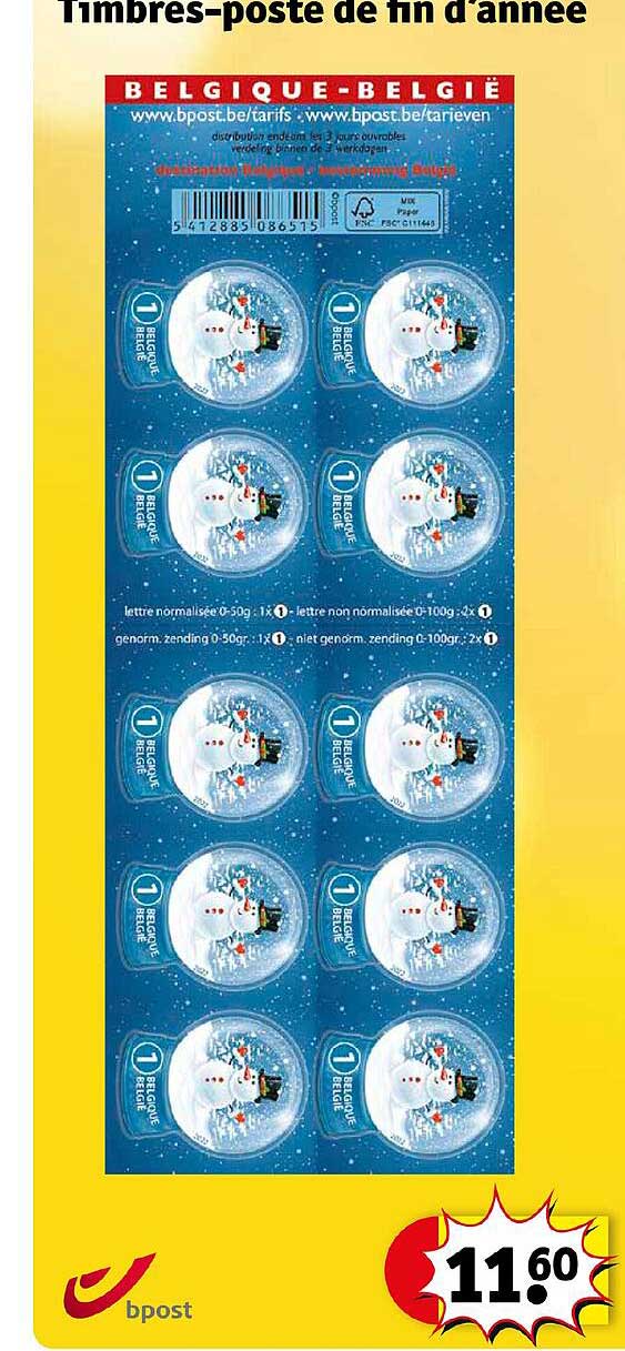 timbres-poste de fin d'année