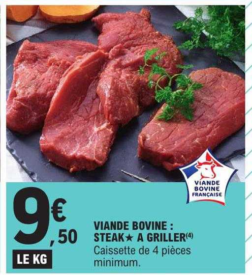 viande bovine : steak*à griller