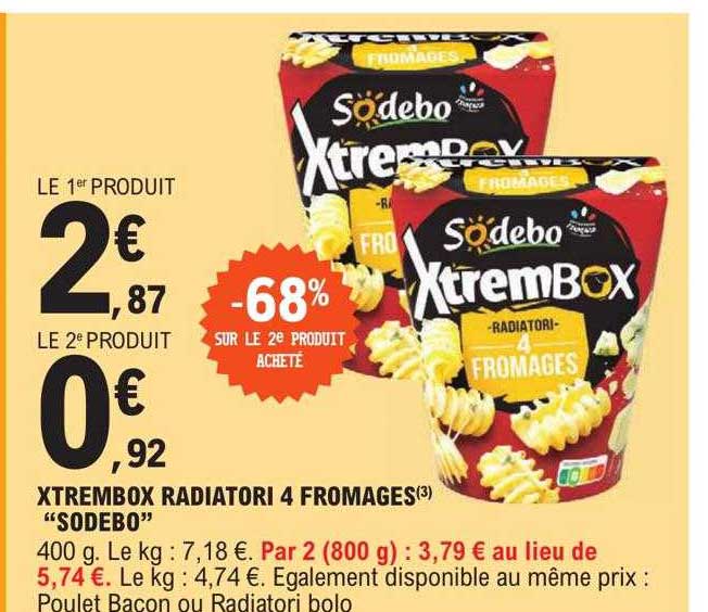 xtrembox radiatori 4 fromages "sodebo"