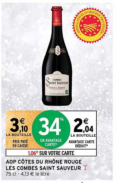 aop côtes du rhône rouge les combes saint sauveur