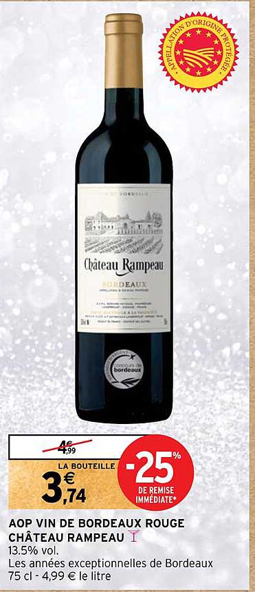 aop vin de bordeaux rouge château rampeau