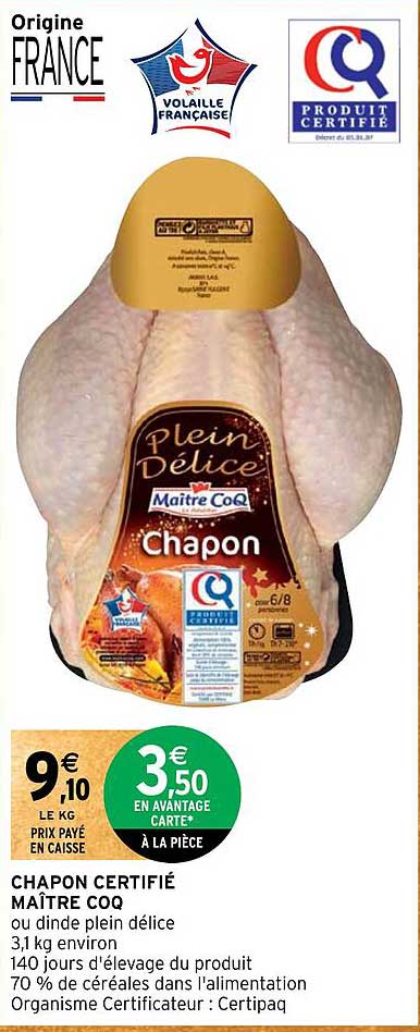 chapon certifié maître coq