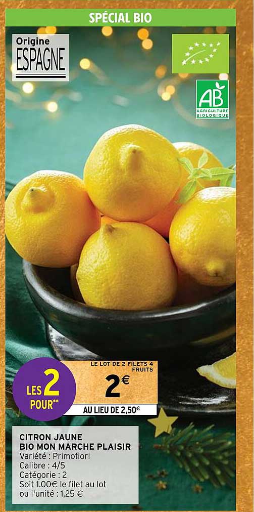 citron jaune bio mon marché plaisir