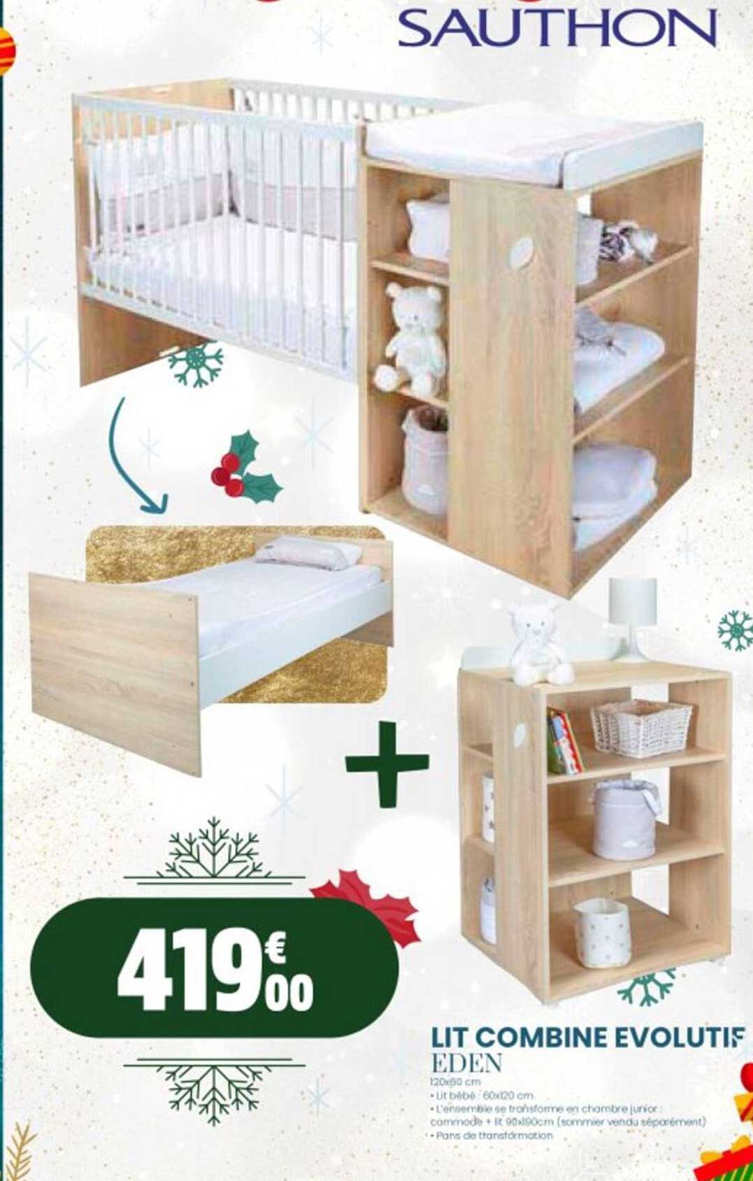 lit combiné évolutif eden