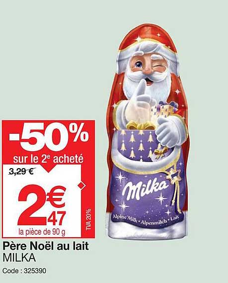 père noël au lait milka