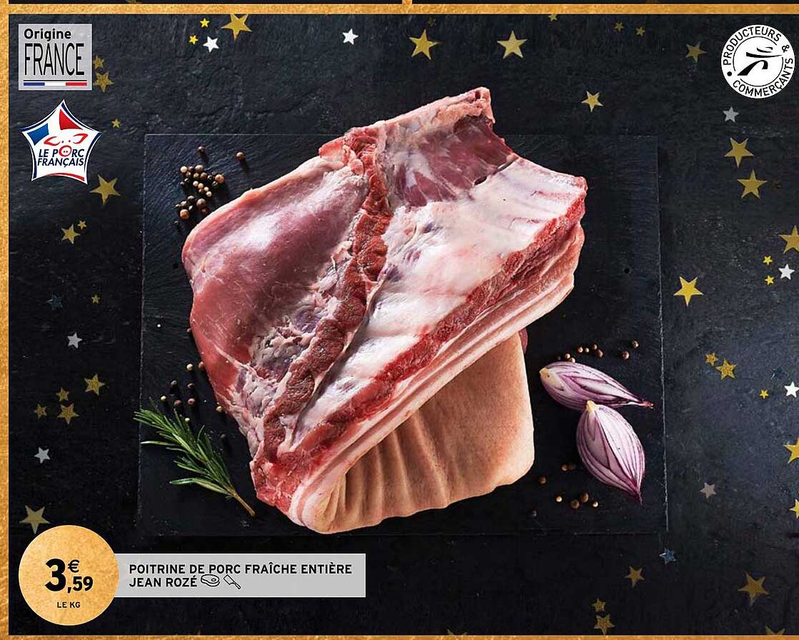 poitrine de porc fraîche entière jean rozé