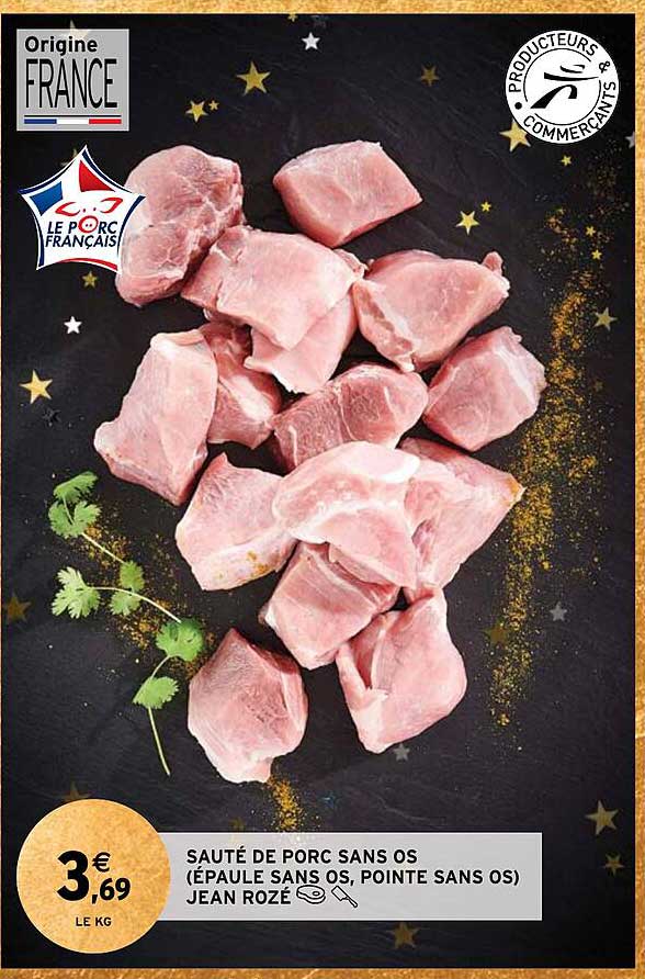 sauté de porc sans os (épaule sans os, pointe sans os) jean rozé