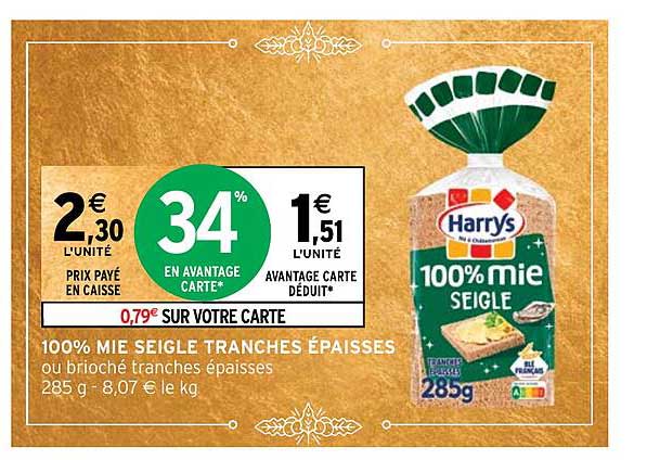 100% mie seigle tranches épaisses