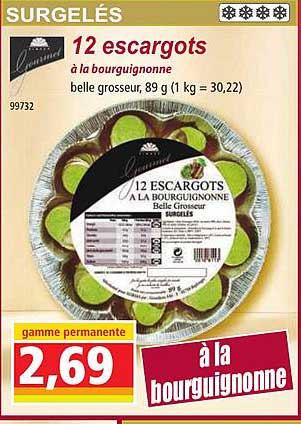 12 escargots à la bourguignonne