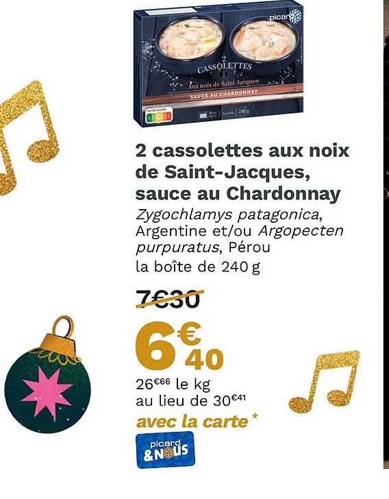 2 Cassolettes Aux Noix De Saint-jacques, Sauce Au Chardonnay