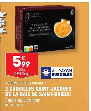 2 coquilles saint-jacques de la baie de saint-brieuc gourmet finest cuisine
