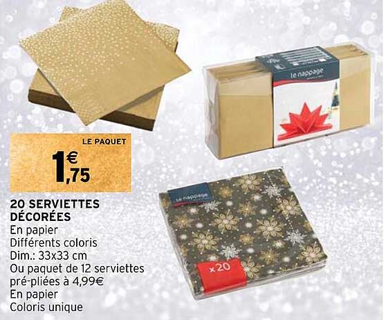 20 serviettes decorees