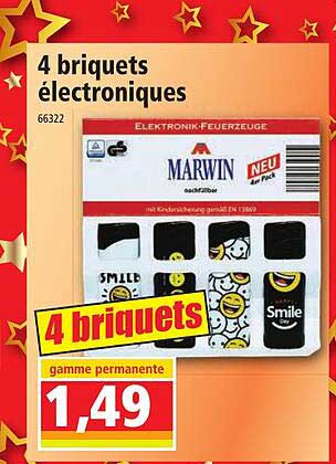 4 Briquets électroniques Marwin