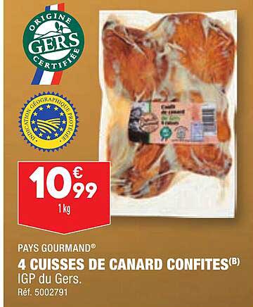 4 Cuisses De Canard Confites Pays Gourmand