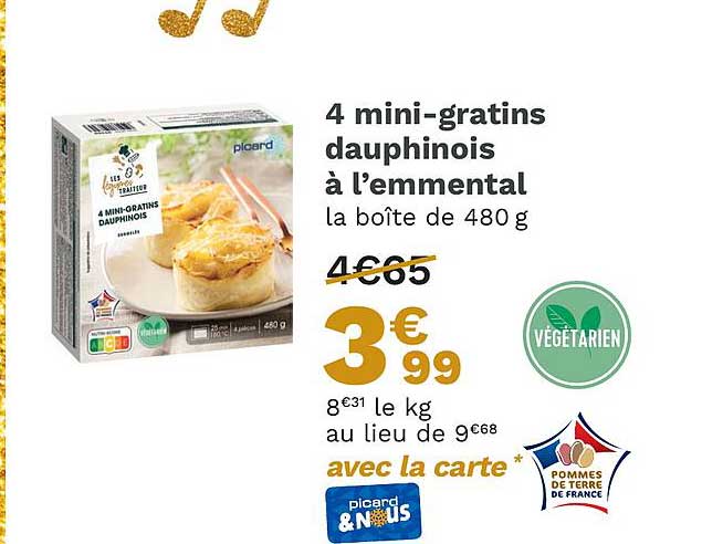 4 mini-gratins dauphinois à l'emmental