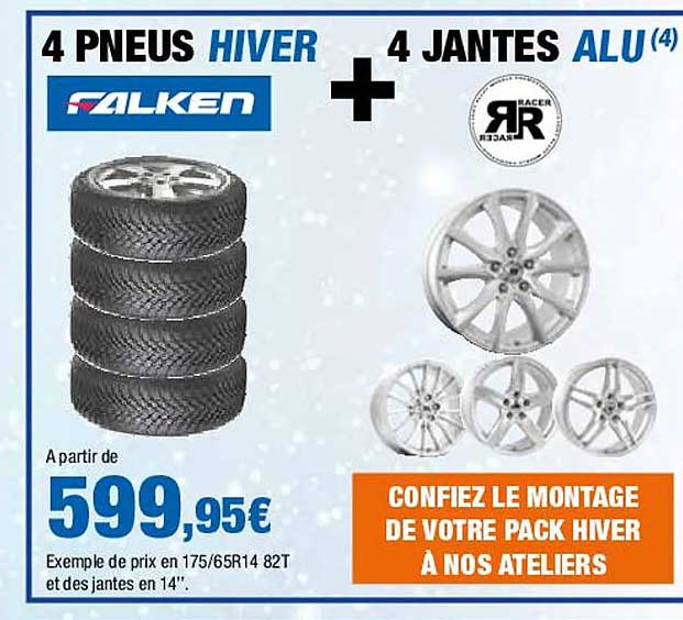 4 pneus hiver + 4 jantes alu falken