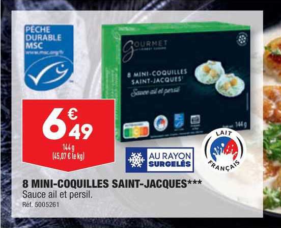 8 mini-coquilles saint-jacques