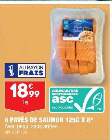 8 pavés de saumon 125g x8