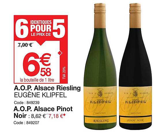 a.o.p. alsace riesling eugène klipfel, a.o.p. alsace pinot noir