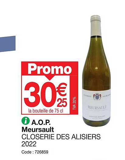 a.o.p. meursault closerie des alisiers 2022