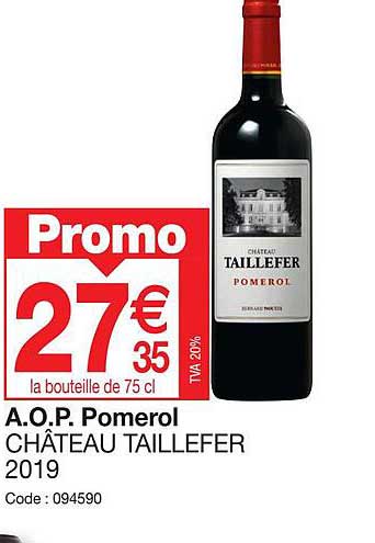 a.o.p. pomerol château taillefer 2019