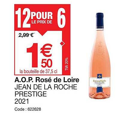 a.o.p. rosé de loire jean de la  roche prestige 2021