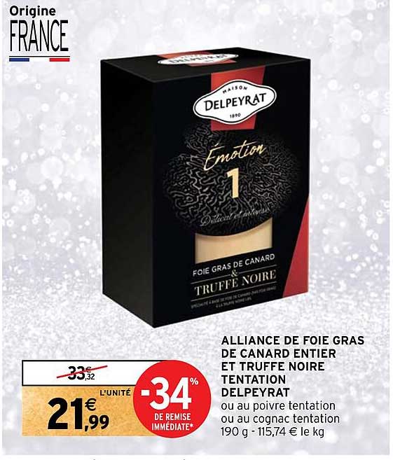 alliance de foie gras de canard entier et truffe noir tentation delpeyrat