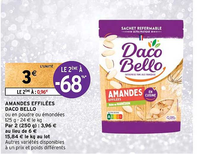amandes effilées daco bello