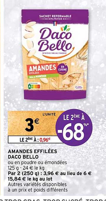 amandes effilees  daco  bello