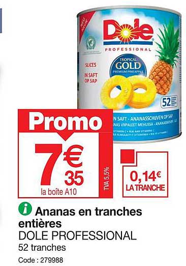 ananas en tranches entieres dole professional