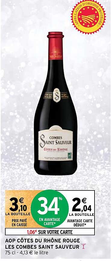 Aop Cotes Du Rhone Rouge Les Combes Saint Sauveur