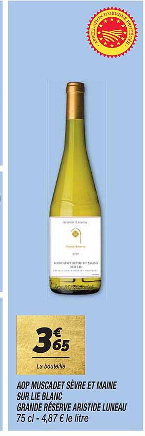 aop muscadet sèvre et maine sur lie blanc grande réserve aristide luneau